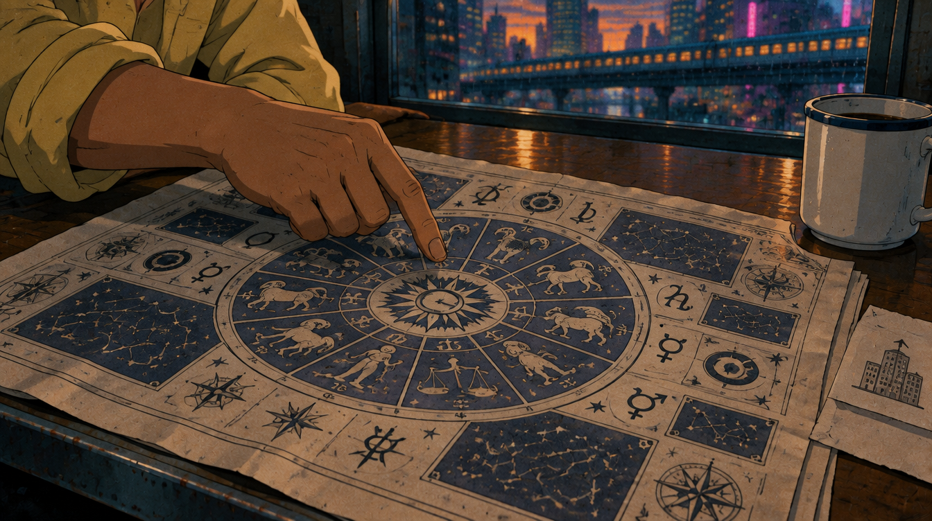 Revised horoscope with a large zodiac chart